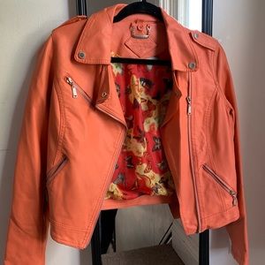 Cutsey sherbet pleather jacket